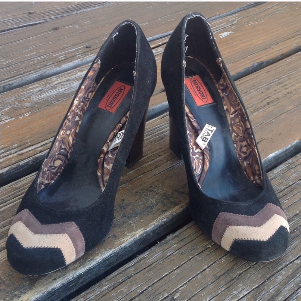 Missoni For Target Chevron Pumps Heels Sz 5.5 Brown Black Tan Womens Shoes